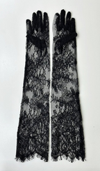 Flowering Girl Women Pom Lace Handmade Long Gloves