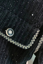 venus black Contrasting Stitching Detail Ribbed Dress