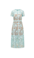 BLUE LACE MIDI DRESS