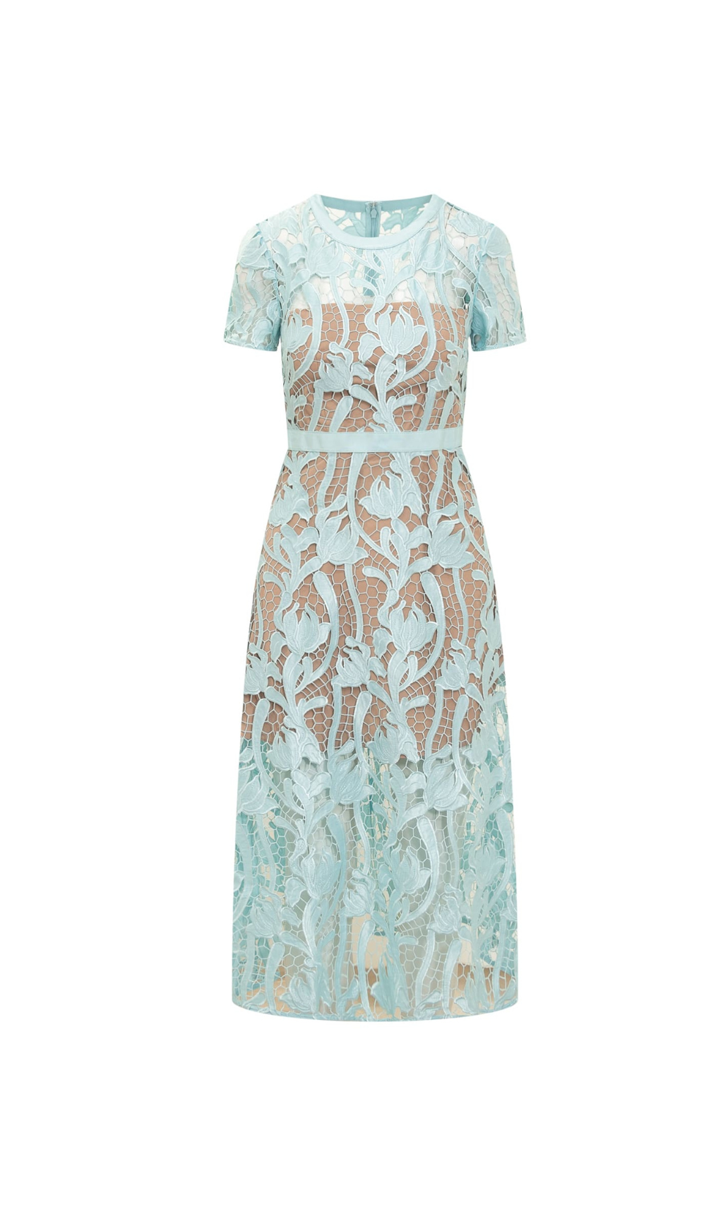 BLUE LACE MIDI DRESS