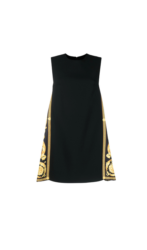 Flowering Girl Women BLACK BAROCCO SHIFT MINI DRESS