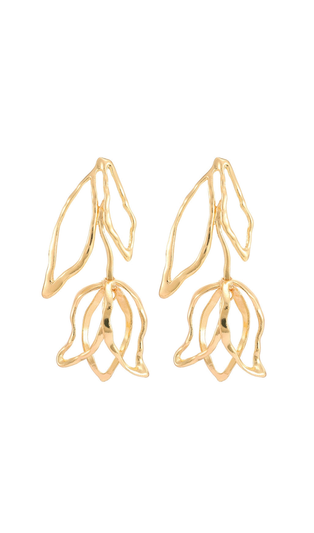 Flowering Girl Women Dorcas Gold Flower Earrings