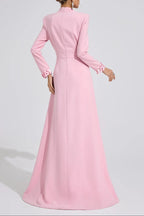 Shirley Light Pink Rhinestone Cutout Mermaid Maxi Dress