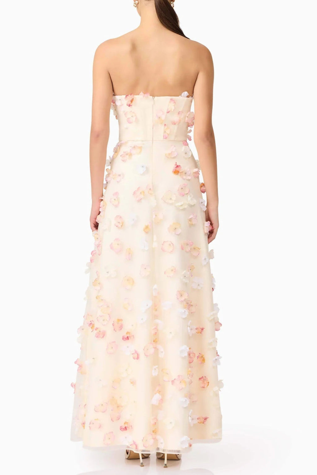 Flowering Girl Women Off-Shoulder Embroidered Maxi Dress In Apricot