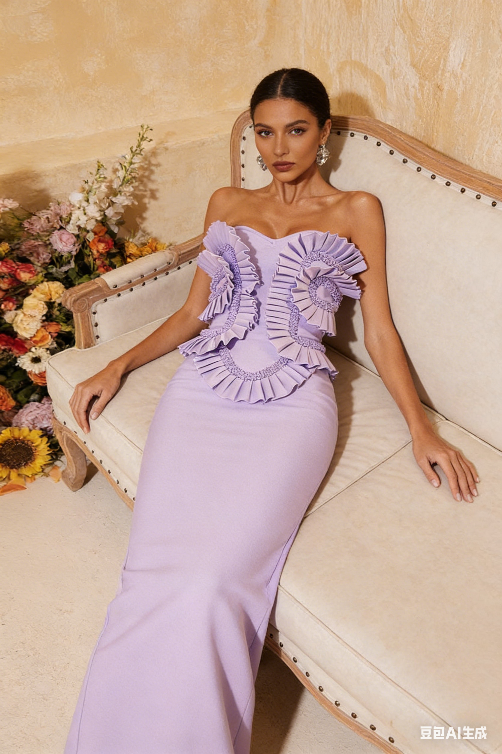 Flowering Girl Women Petulah Strapless Ruched Bandage Maxi Dress