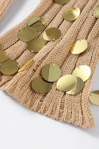 elma Golden Aura v-neck Knitted maxi Dress