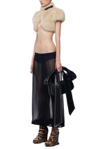 Flowering Girl Women Darlene Fur Shawl Top In Apricot