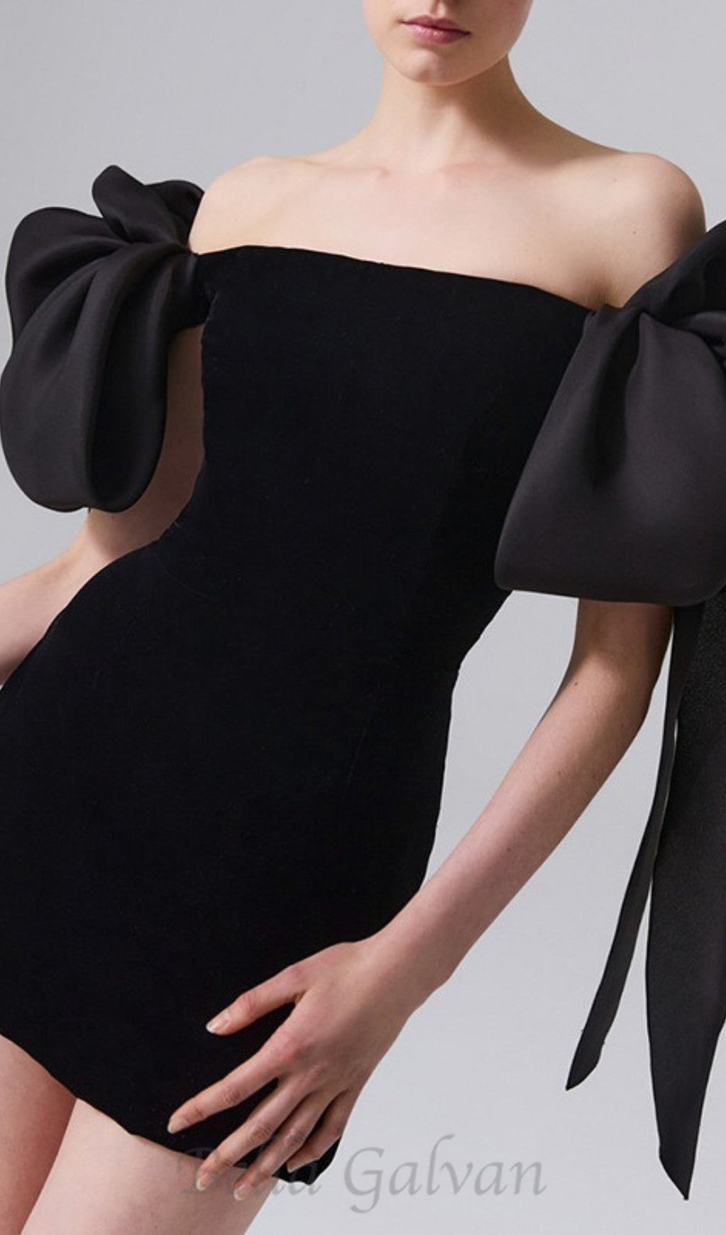 Flowering Girl Women off-shoulder mini dress in black
