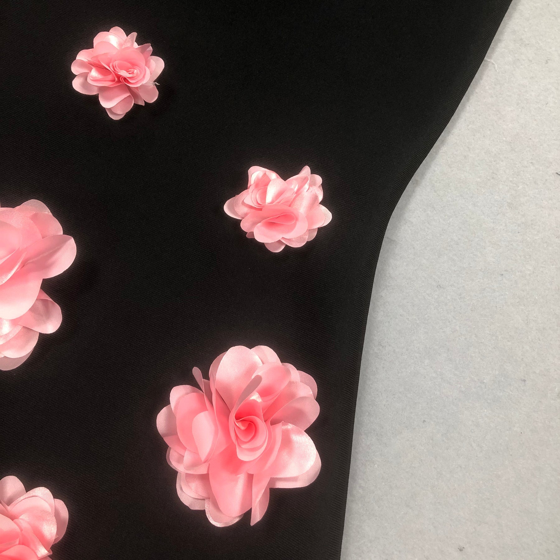 Flowering Girl Women Floral embellished Strapless Maxi Dress in Black