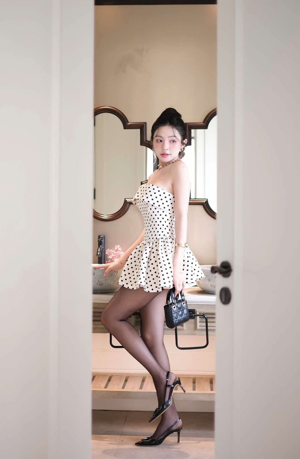 Flowering Girl Women Lumi Dot Strapless Mini Dress