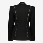 Flowering Girl Women DEBORAH BLACK SCARF-DETAILED WOOL CREPE BLAZER SET