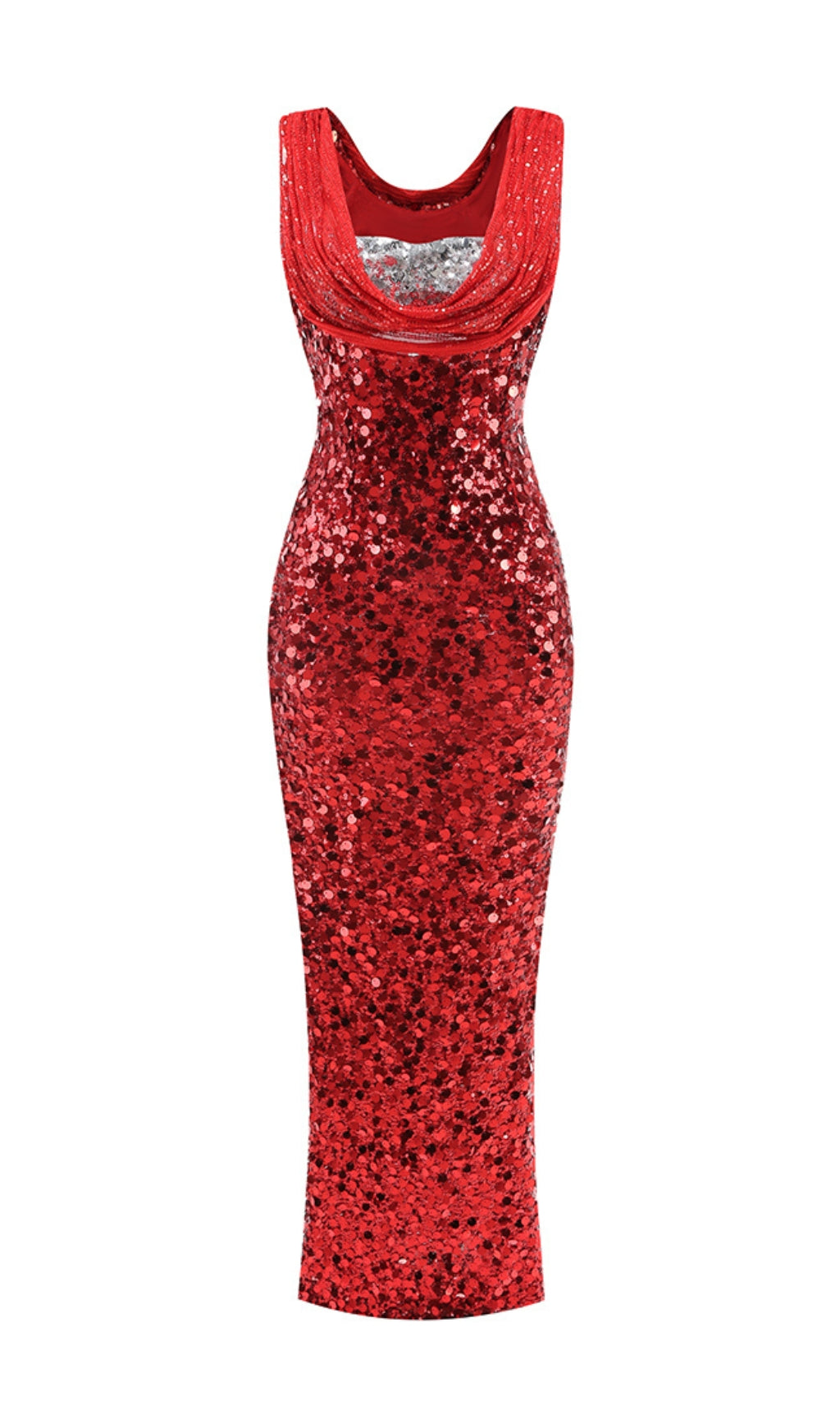 Flowering Girl Women Sleeveless Sequin Maxi Dress In Red