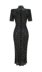 Flowering Girl Women tiffany Crystal embellished Maxi Dress in black