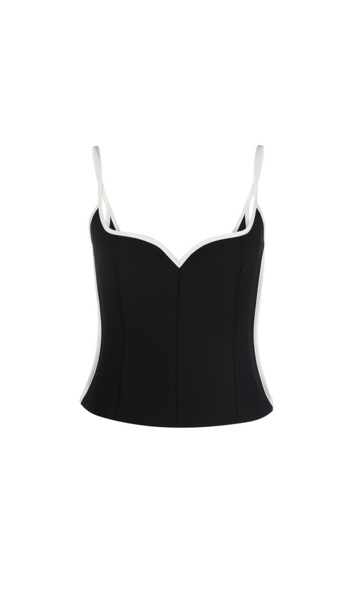 Flowering Girl Women BLACK HEART SINGLET CONTRAST-TRIM TOP