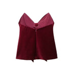 Flowering Girl Women Milan Velvet Top In Wine Red