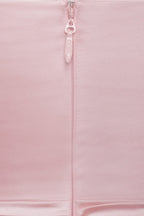 Flowering Girl Women Pink Strapless Satin Bodycon Mini Dress