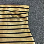 Flowering Girl Women STRAPLESS METALLIC STRIPE MAXI DRESS