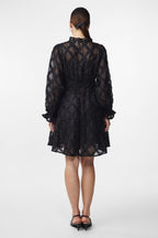 Flowering Girl Women Lace Mini Dress In Black