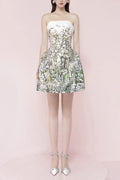 Flowering Girl Women A-Line Straight Across Neck Twisted Woven Mini Dress