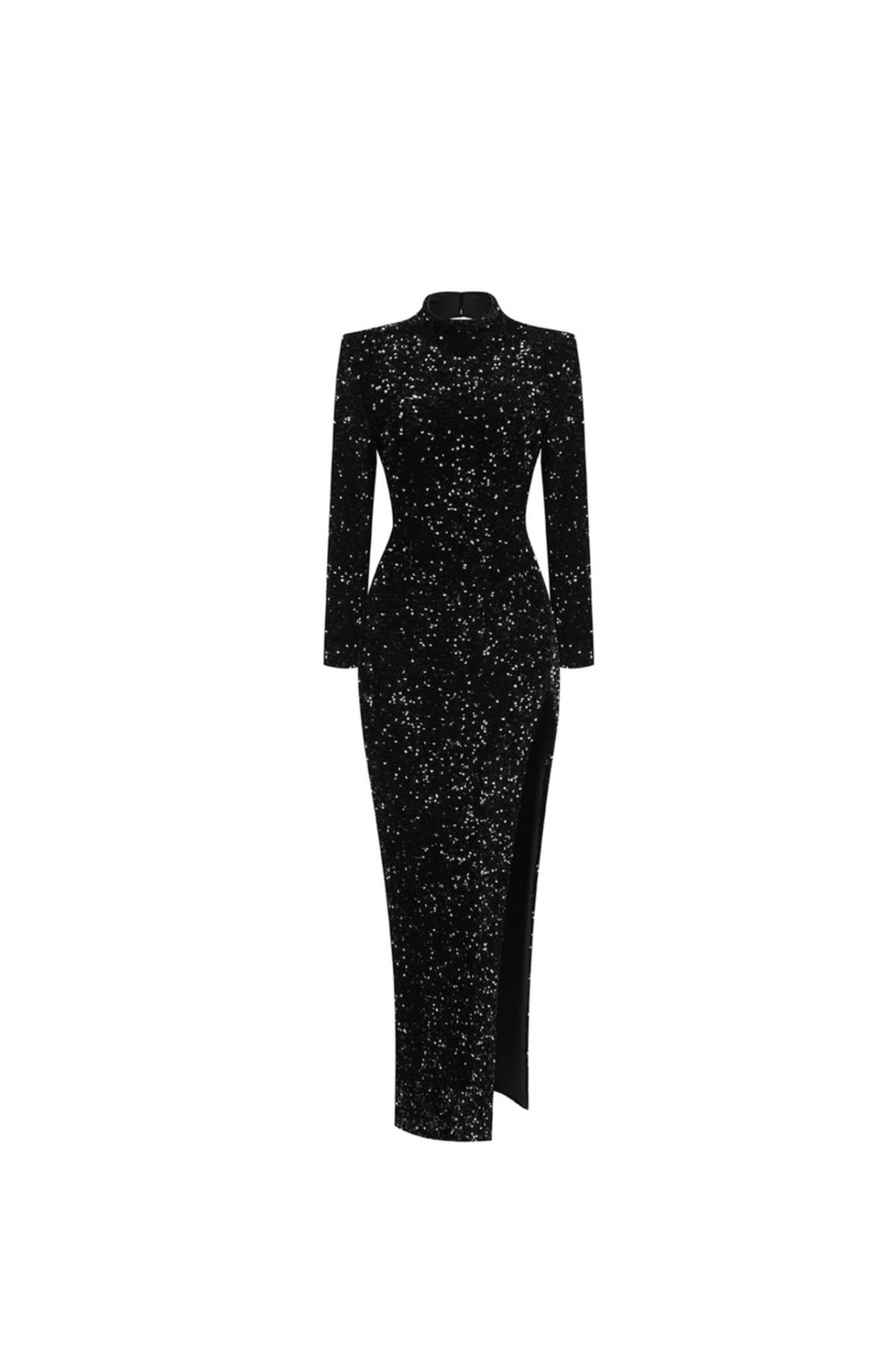 Flowering Girl Women Sequin Embellishments Slit Maxi Dress