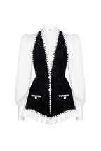 Flowering Girl Women vicky Halter Tweed Shirt Romper