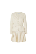Flowering Girl Women Cream Sequin Boucle Tailored Mini Dress