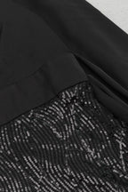 Flowering Girl Women Long Sleeve Sequin High Split Midi Dress