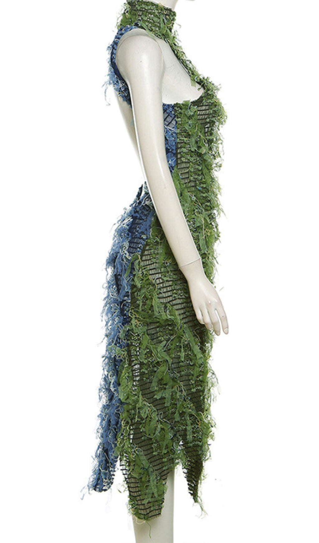 Flowering Girl Women Halterneck Backless Hollow Midi Dress In Green