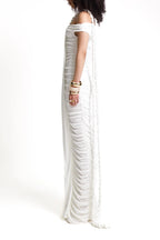 Flowering Girl Women Bandage Off Shoulder Maxi Dress In White