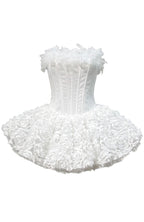 Strapless Petal Floral Corset A Line Dress
