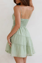 Flowering Girl Women Strappy Mini Dress In Green