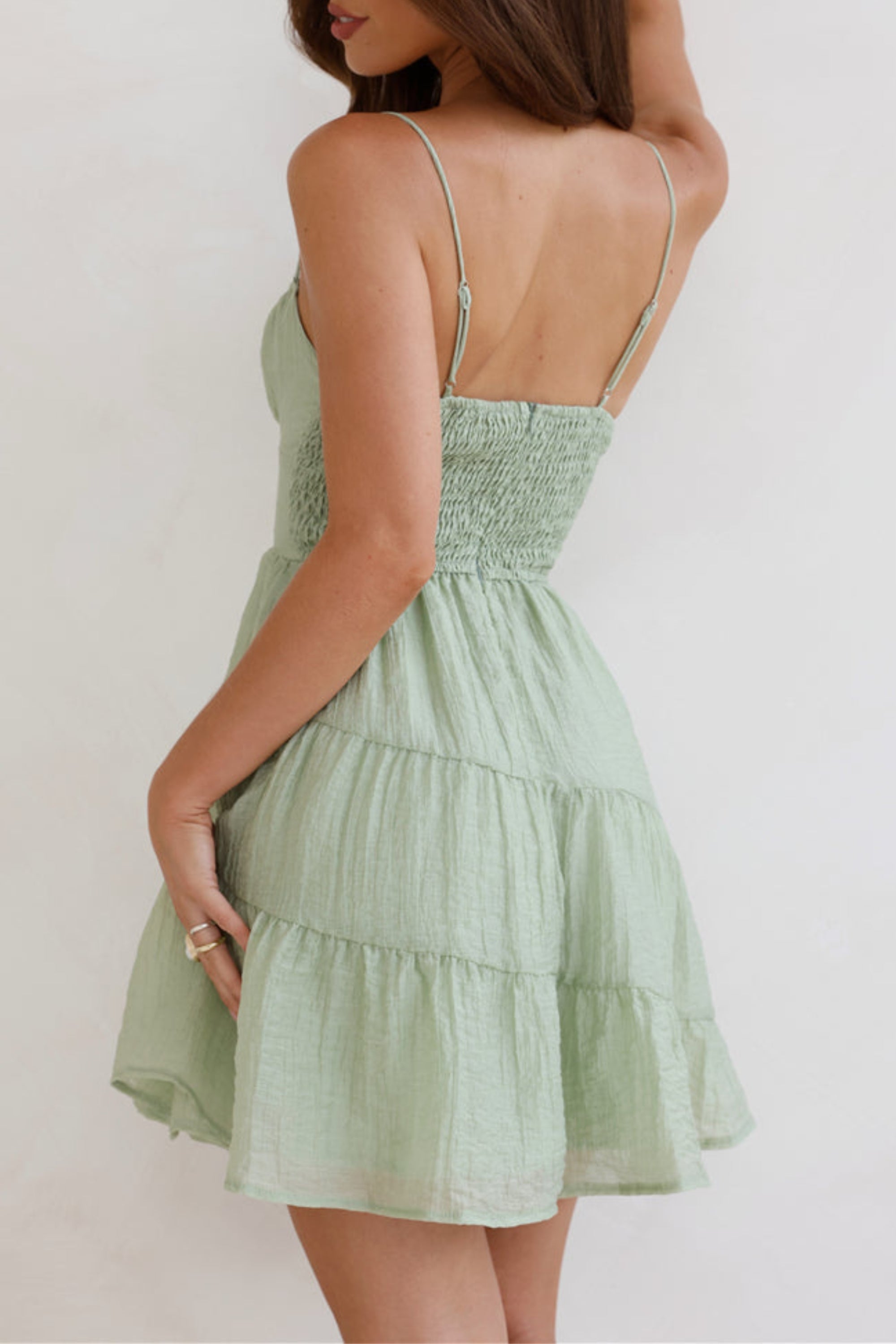 Strappy Mini Dress In Green