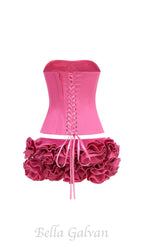 Flowering Girl Women CLEGG PINK CORSET FLOWER TWO-PIECE SET