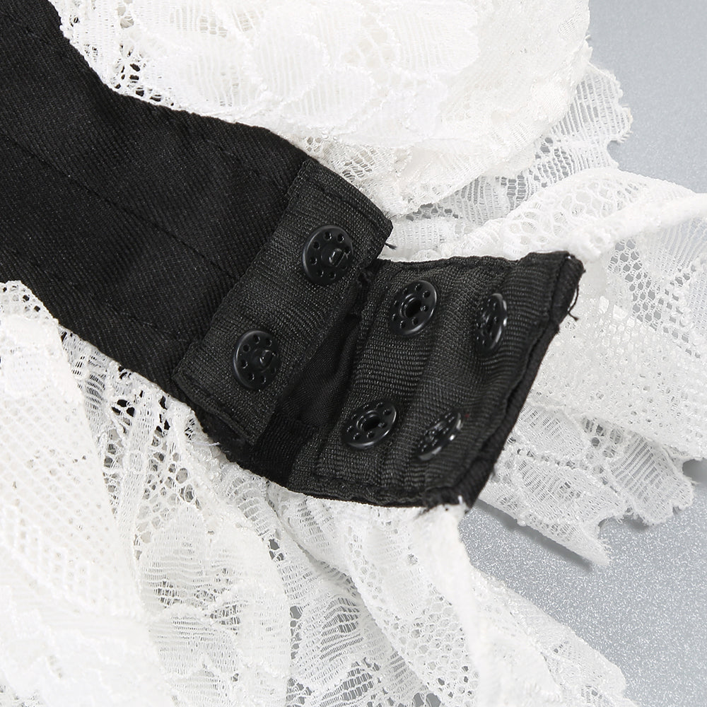 Flowering Girl Women v-neck lace-embellished jumpsuit blazer in black