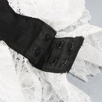 Flowering Girl Women v-neck lace-embellished jumpsuit blazer in black