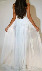 Flowering Girl Women Kalene Strapless Ruffle Tulle Dress In White