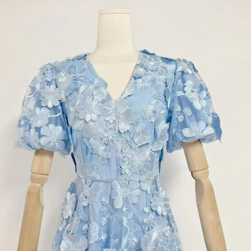 Flowering Girl Women CHAYAN FLOWER EMBROIDERY MINI DRESS