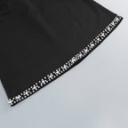 Flowering Girl Women Symmetrical tulle pearl embellished mini dress in black