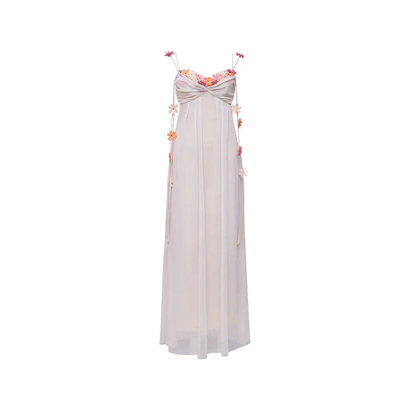 Farah Flower Maxi Dress In Ivory