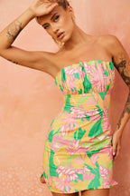 Flowering Girl Women Flowers Of Love Mini Dress - Pink Multi