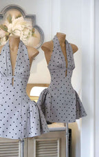 Flowering Girl Women Tiffany Plunge Dot Mini Dress