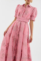 Flowering Girl Women Annette floral embellished Button Gown in pink