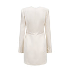 Flowering Girl Women Diamond collar lace mini dress in white