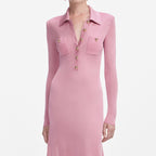 dominic Pink Viscose Knit Midi Dress