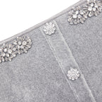 molly Grey Chenille Knit Crystal Trim Top