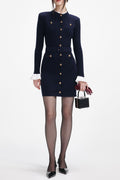 carlin Navy Viscose Knit Mini Dress