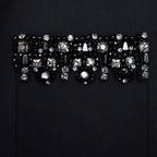 maggie Black Taffeta Embellished Trim Mini Dress