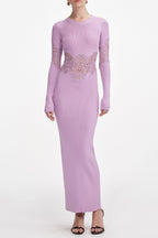 blanche Pink Viscose Knit Cut Out Maxi Dress