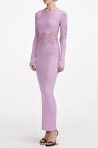 blanche Pink Viscose Knit Cut Out Maxi Dress