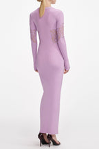 blanche Pink Viscose Knit Cut Out Maxi Dress